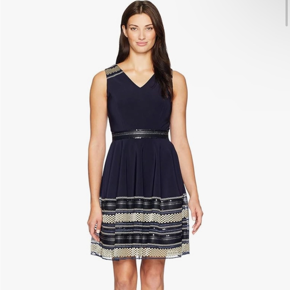 Tahiri fit and flare sequin dress